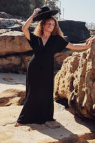 long bohemian black dress