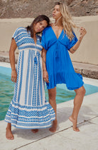 electric blue bohemian dress