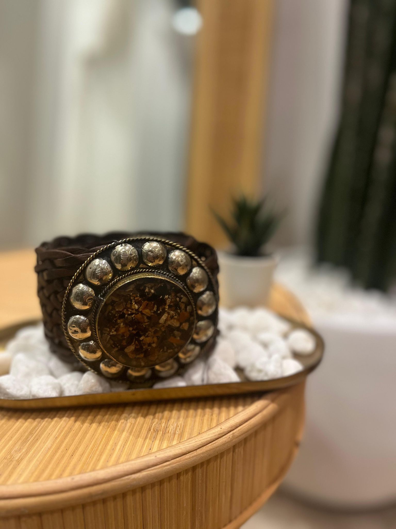 bohemian woven leather belt